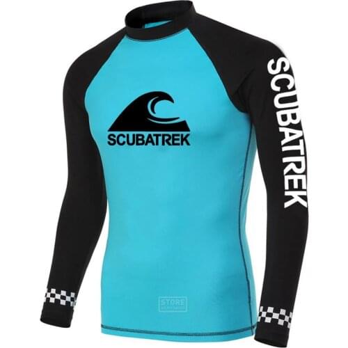 Men Swimsuit Swimming T-shirt Beach UV Protection Swimwear Rash Guard Long Sleeve Surfing Diving Swimsuit Surf T-shirt Rashguard