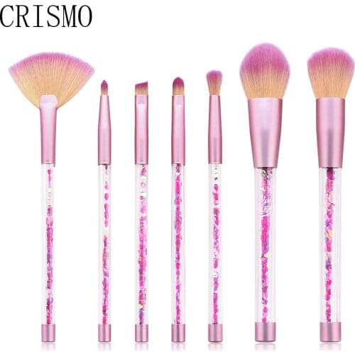 CRISMO Makeup Brushes Set 7PCS Pink Brush Set Foundation Blush Brush Powder Blending Eye Shadow Beauty Make Up Brush Tool Kit