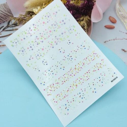 DIY Japanese Style Thin Lght Traceless Nail Stickers Rabbits with Garland Colorful Points Back Glue Adhesive Dry Nail Decals