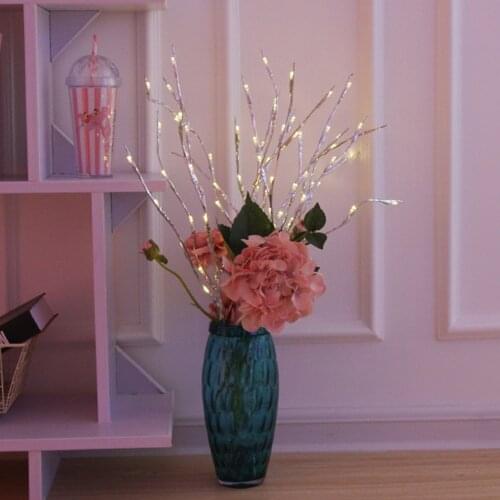 20 Bulbs LED Willow Branch Lamp Warm White AA Battery Powered Natural Tall Vase Filler Willow Twig Lighted Branch For Home Decor