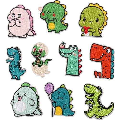 Dinosaur Patches for Clothing Sewing Patterns Appliques Badges Iron On Patch On Clothes Embroidered Tranfer Sticker for Cloth