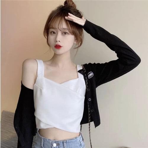 The Latest Vests Wear Trendy Hot Girls Sexy Suspenders Short Bottoming French Niche Tops Underwear Womens Trend