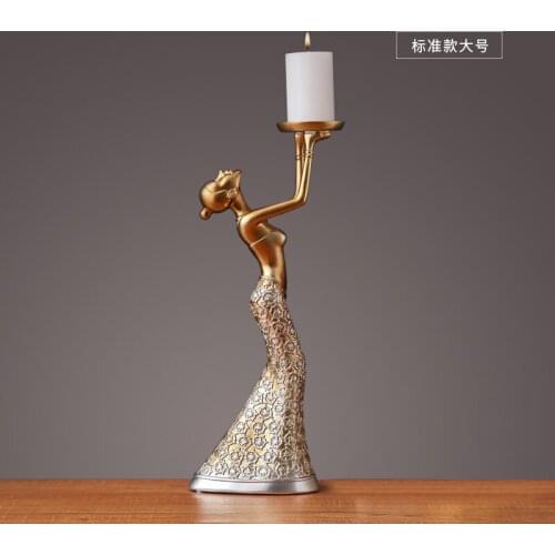 Nordic Gold Candle Holders Stand Vintage Luxury Wedding Candlestick Candle Holders Table Tray Portavelas Centerpieces AD50CH