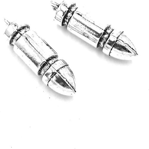 10pcs Bullet charms pendant 25x7x7mm antique silver ornament accessories jewelry making DIY base material