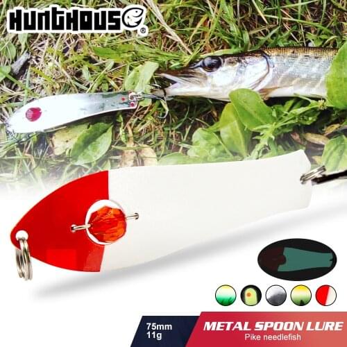 Hunthouse fishing lure LW810 metal lure spinners spoon 75mm11g copper hard bait trolling for bass sinking pike Perch freshwater