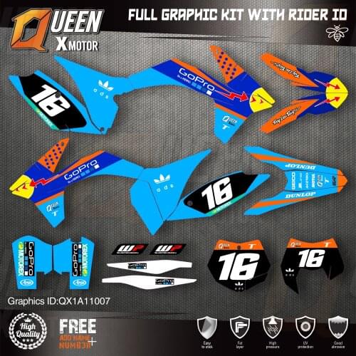QUEEN X MOTOR Custom Team Graphics Decals Stickers Kit For KTM 2011 2012 SX SXF , 2012 2013 EXC XC-W EXC-F 007