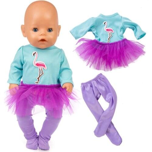 Pink tutu dress for 18 inch girls doll princess dress toys clothes bebe doll dress For 43 cm Babies Born Dolls