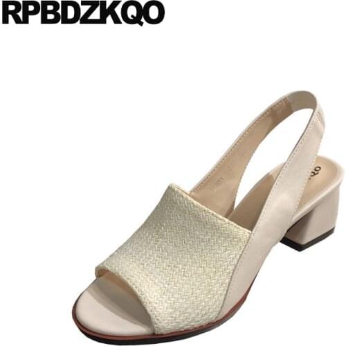 Thick Comfortable Sandals Fashion Peep Toe Soft Chunky Beige Nice Pumps High Heels Designer Shoes Women Luxury 2021 Square White