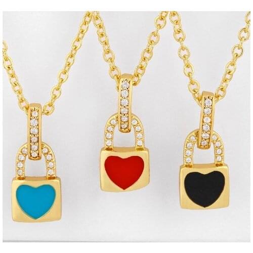 Heart micro pave cz zircon cubic zirconia necklace copper Clavicle gold plated Snake Chain Choker Pendant hfg23