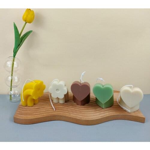 Latest Rainbow Love Flower Crooked Neck Bear Shape Silicone Mold DIY Heart Aromatherapy Candle Scented Soap Handmade Resin Mould