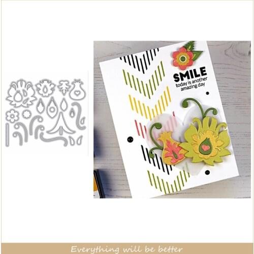 Special Cute Flower Petals Branch Frame Metal Cutting Dies Scrapbook Craft New Template Die Cuts Make Cards 2020 Hot Selling Die