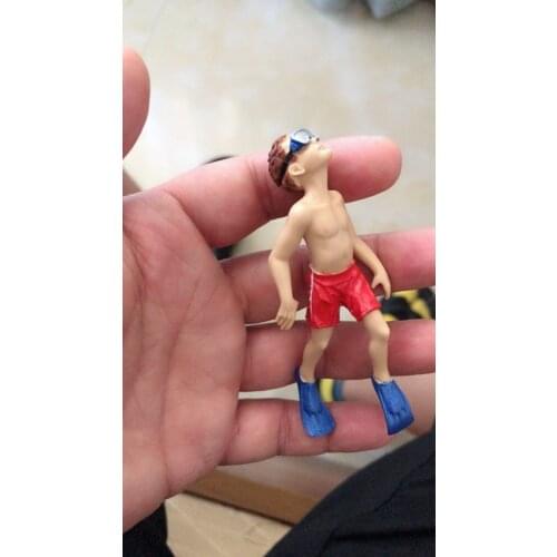 Solid pvc figure little boy diver