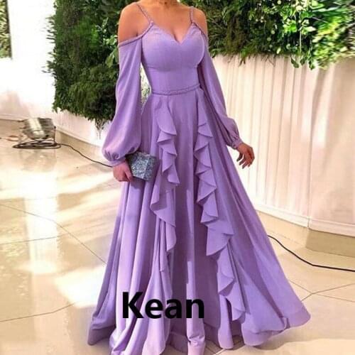 Plus Evening Dress Puff Sleeve Ruffle Special Occasion Party robe soiree Islamic Dubai Kaftan Saudi Arabic Boho Prom Dress