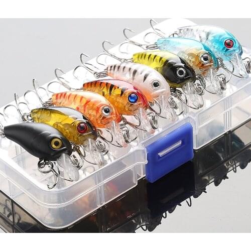 DONQL 5/8/10pcs Minnow Fishing Bait Box Set Mixed Colors Fishing Hard Lure with Treble Hooks Wobbler Crankbaits Fishing Tools