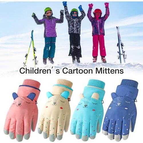2021 Lovely Waterproof And Windproof Sports Gloves 6 -12 years Childrens Thickening Warm Ski Gloves for outdoor sports skiing