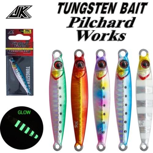 JK PWTG Tungsten Steel Fixture 10G 20G 30G Slow Sinking Fixture Luminous Artificial Bait Seawater Fishing Shore Casting Fixture