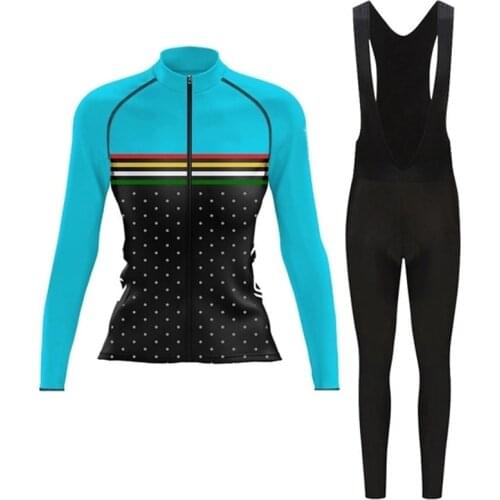 2021 Summer Cycling Jersey Clothing For Female Bicycle Outfit Breathable Women Long Sleeve Knitting Mountain Bike Riding Suit