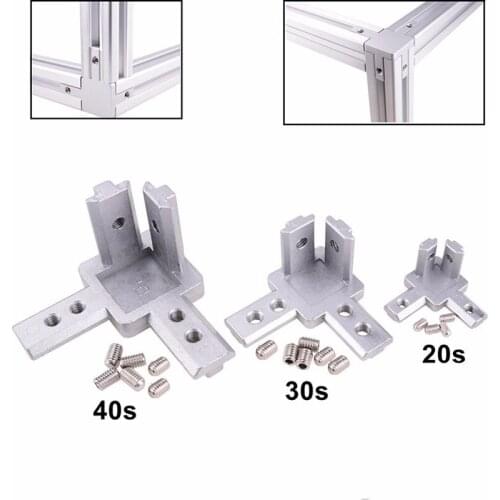 1-4pcs 3-way End Corner Bracket Connector for t slot aluminum extrusion profile parts EU standard 20/30/40 Hardware Accessories