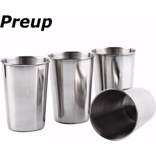 1 Set 4Pcs 30ML 70ML 180ML Stainless Steel Camping Cup Mug Outdoor Camping Hiking Folding Portable Tea Coffee Beer Cup