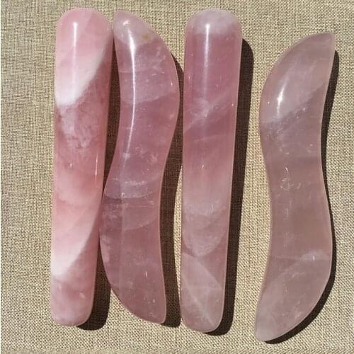 1PCS Natural rose quartz crystal massage wand relaxing wand acupoint point stick reiki healing stone body chakra face massage