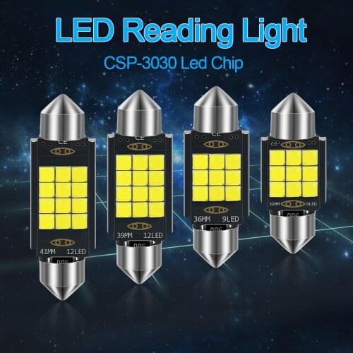 100pcs Festoon C5W 31/36/39/ 41mm 3030smd With Lens LED Canbus No Error Auto Reading Styling Light Lamps Dome Car Bulb 12V White