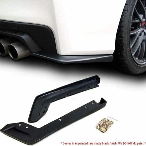 2 Pcs/Set Automotive Spoiler For Subaru WRX STi Rear OE Wrap Angle Spat Valance Lip Poly BK