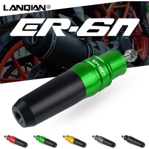 For Kawasaki ER6N Motorcycle Accessories Aluminum Exhaust Slider Crash Protector ER-6N ER 6N 2009-2020 2016 2017 2018 2019