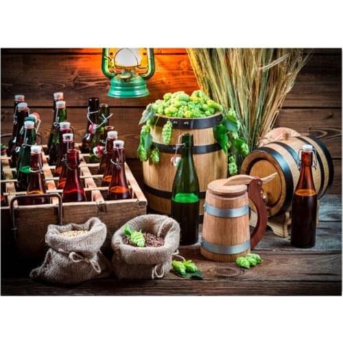 Diy Diamond Painting Coffee bottle mosaic diamond bar kitchen 5D Full Square Round Wedding Decoration Wall StickerZP-2872