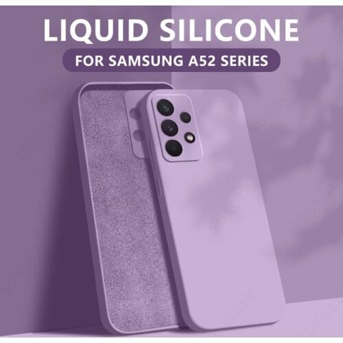 Square Liquid Silicone Case For Samsung A52 5G A32 A72 A51 A71 A30 Shockproof Cover For Samsung S21 Ultra S20 FE Note 20 Ultra