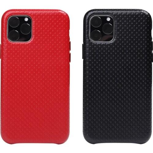 2019 New Real Cow Calf Skin Genuine Natural Leather Back Phone Cover Case For iPhone 11 Pro Max 5.8 6.1 6.5 Electroplate Button