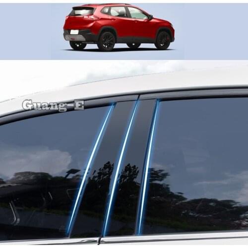 For Chevrolet TRAX 2019-2021 Car PC Material Pillar Post Cover Door Trim Window Piano Black Molding Sticker Plate 8pcs