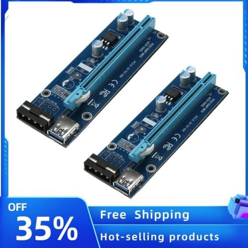 For BTC Mining USB 3.0 PCI-E Express Raiser Cards 1x to16x Extender Riser Card Adapter SATA Power Cable for Bit Coin Mining Cord