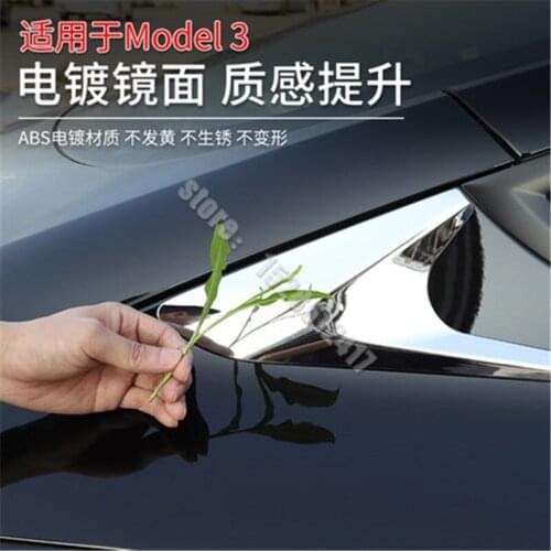 For Tesla model3 2016-2020 car Triangular blinds decorative stickers behind car windows Car Styling