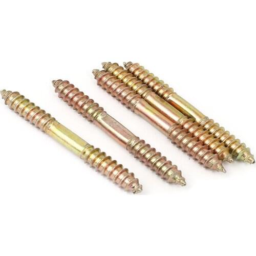 HHTL-M8 x 70mm Double Ended Wood to Wood Furniture Fixing Dowel Screw 5Pcs
