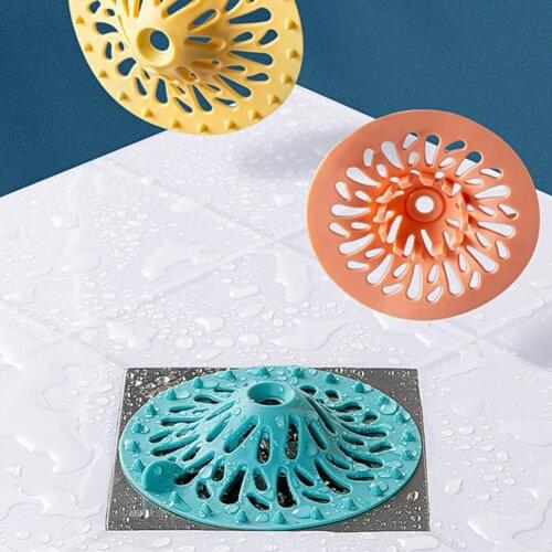 Drain Filter Kitchen Sink Filter Shower Drain Hair Catcher Quick Drainage TPR Anti-clogged Easy to Use Drain Cover for Home