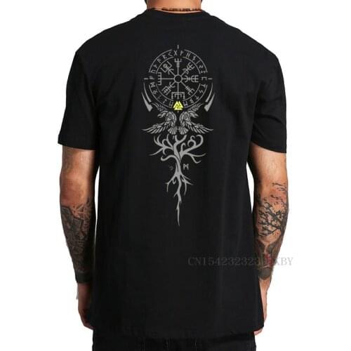 The Vegvisir T-Shirts Pour Avec Inscription Runes Viking Rabe Ravens Yggdrasil Weltesche Valhalla Rising Walhalla Vikings Tshirt