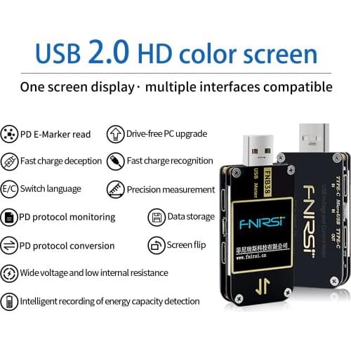 FNB38 Current And Voltage Meter USB Tester QC4+ PD3.0 2.0 PPS Fast Charging Protocol Capacity Test for U96