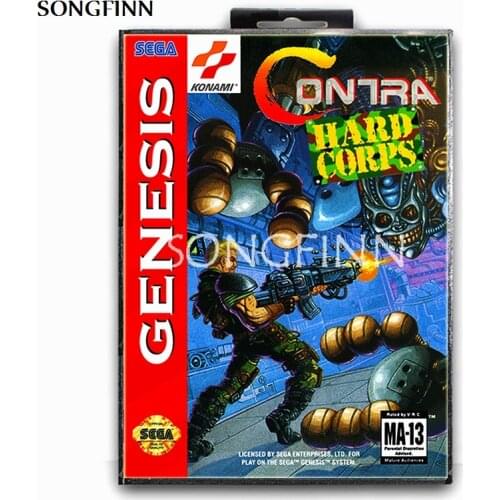 16 bit MD Memory Card With Box for Sega Mega Drive for Genesis Megadrive - Contra Hard Corps US