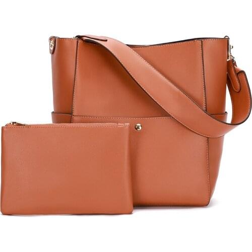 2PCS PU Leather Composite Bags For Women Designer Bucket Bag Lady Handbags Sac Femme Shoulder Bag Female Crossbody Bag Sac Femme