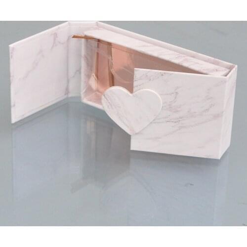 Wholesale Eyelash Packaging Box Lash Boxes Customize Faux Cils Mink Eyelashes Package Marble Book Style storage Case Bulk Vendor