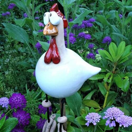 Creative Decor Chicken Garden Plug Hen Rooster Hens Bird Edge Seater Indoor Outdoor Fun Art Garden Decoration Sculptures New
