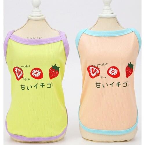 Pet dog Strawberry sling Summer Small Dog Clothes Chihuahua Tshirt Puppy Vest Yorkshire Terrier Pet Clothes Ropa Perro Pets Clot