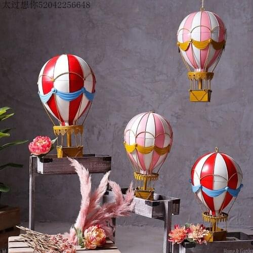 CREATIVE VINTAGE COLOR METAL WROUGHT BALLOON WALL STATUE HOME CRAFTS ROOM DECORATION OFFICE IRON HOT AIR BALLOON WALL FIGURINES