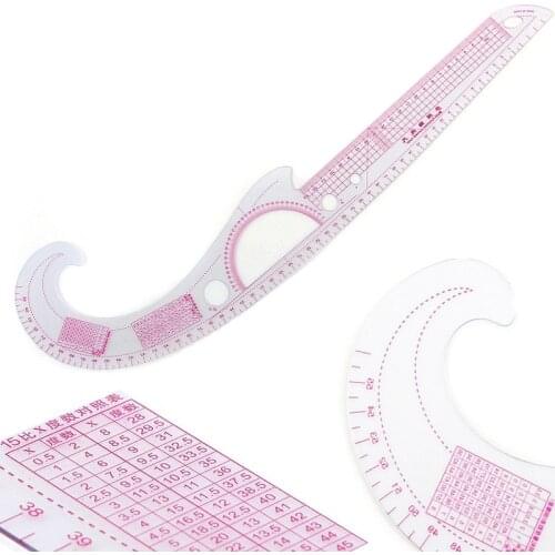 Multi-function Curved Plastic Metric Ruler 56cm for Making Tailor Sewing Tool Comma Ruler Clothing DIY Sewing Accessries