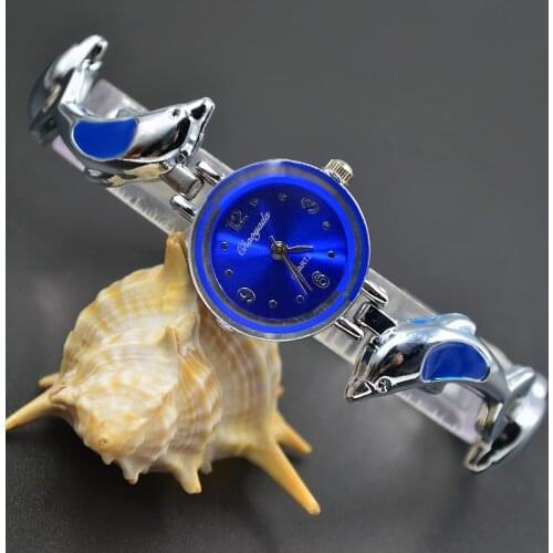 Fashion elegant wrist watch Womens girl dolphin style exquisite Metal Alloy band quartz Bracelet Watches 935