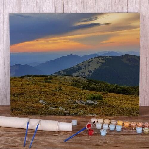 Landscape Carpathians Coloring By Numbers Painting Package Oil Paints 40*50 Boards By Numbers Wall Decoration For Wholesale