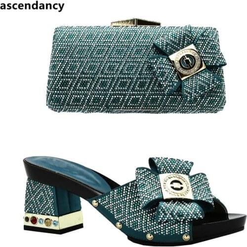 New Arrival Italian Shoes with Matching Bags for Women Italian Matching Shoe and Bag Set for Wedding Nigerian Women Wedding Shoe