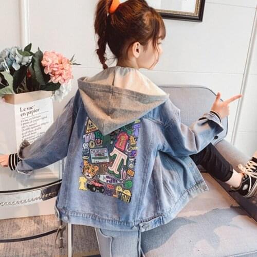 Girls' Coat Babys Kids Jacket Printed Jean Thicken Winter Autumn Top Warm Cardigan Overcoat Cotton Childrens Clothing
