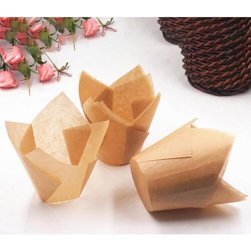 50Pcs Oil-proof High temperature resistance Tulip Cake Cup Muffin Cupcake Liner Paper Holder Baking Tool