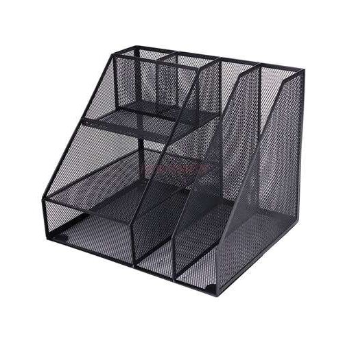 File shelf iron multi-layer folder desk storage bookshelf desk student stationery information storage rack office supplies